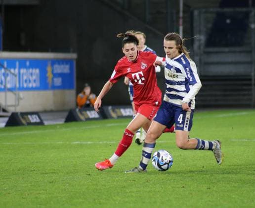 18.02.2024, xgrfx, Fussball 1.Bundesliga Damen, MSV Duisburg Damen - 1.FC Köln Damen emspor, v.l. Kara Bathmann (MSV Duisburg) (DFL DFB REGULATIONS PROHIBIT ANY USE OF PHOTOGRAPHS as IMAGE SEQUENCES and or QUASI-VIDEO) Duisburg