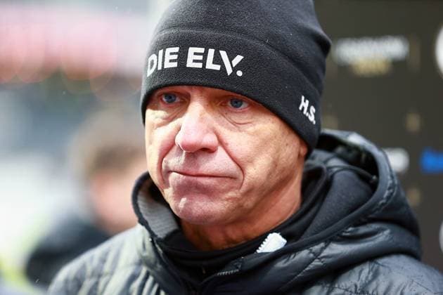18.02.2024, xrhsx, Fussball 2.Bundesliga, SV Elversberg - VfL Osnabrück emspor, v.l. Trainer Horst Steffen (SV Elversberg) (DFL DFB REGULATIONS PROHIBIT ANY USE OF PHOTOGRAPHS as IMAGE SEQUENCES and or QUASI-VIDEO) Elversberg