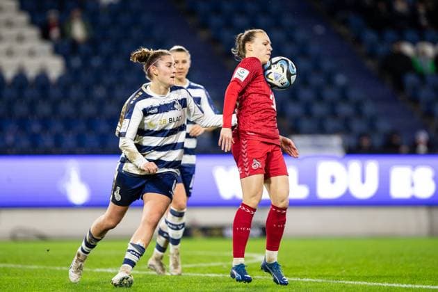 Google Pixel Frauen-Bundesliga 14. Spieltag: MSV Duisburg - 1. FC Köln; 18.02.2024 Dora Zeller (1. FC Köln, 19) Google Pixel Frauen-Bundesliga 14. Spieltag: MSV Duisburg - 1. FC Köln; Schauinsland-Reisen-Arena; Duisburg; 18.02.2024 DFB DFL REGULATIONS PROHIBIT ANY USE OF PHOTOGRAPHS AS IMAGE SEQUENCES AND OR QUASI-VIDEO Copyright: xBEAUTIFULxSPORTS Buriakovx