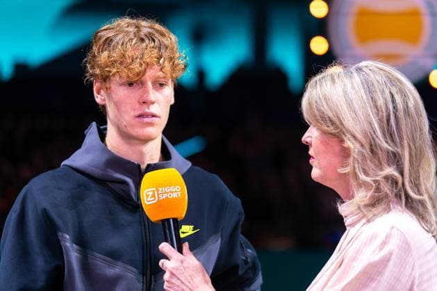2024-02-18 ABN AMRO Open 2024 - Day 7 ROTTERDAM, NETHERLANDS - FEBRUARY 18: Jannik Sinner of Italy during an interview with Ziggo during Day 7 of the ABN AMRO Open 2024 at Ahoy on February 18, 2024 in Rotterdam, Netherlands. (Photo by Joris Verwijst BSR Agency) Rotterdam Netherlands Content not available for redistribution in The Netherlands directly or indirectly through any third parties. Copyright: xBSRxAgencyx