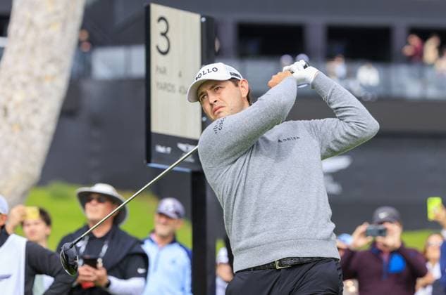 February 18, 2024, Pacific Palisades, California, USA: Patrick Cantlay swings at the 3rd tee during the Final Round of the 2024 Genesis Invitational Golf Tournament on Sunday February 18, 2024 at the Riviera Country Club in Pacific Palisades, California. ARIANA RUIZ PI Pacific Palisades U.S - ZUMAp124 20240218_zaa_p124_035 Copyright: xArianaxRuizx