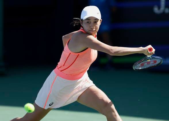 Shuai Zhang (CHN), Dubai Duty Free Tennis Championships, Dubai, U.A.E. Tennis - Dubai Tennis Championships - WTA, Tennis Damen - Dubai Duty Free Tennis Stadium - Dubai - - United Arab Emirates - 19 February 2024. Copyright: xJuergenxHasenkopfx