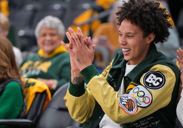 February 18 2024: Brittney Griner during halftime of the NCAA, College League, USA Basketball game between the Texas Tech Red Raiders and Baylor Lady Bears at Foster Pavilion in Waco, Texas. CSM Waco US - ZUMAc04_ 20240218_zma_c04_151 Copyright: xMatthewxLynchx