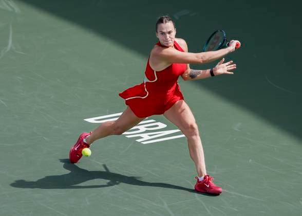 Aryna Sabalenka, Dubai Duty Free Tennis Championships, Dubai, U.A.E. Tennis - Dubai Tennis Championships 2024 - WTA, Tennis Damen - Dubai Duty Free Tennis Stadium - Dubai - - United Arab Emirates - 20 February 2024. Copyright: xJuergenxHasenkopfx