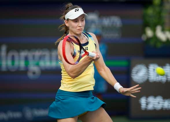Elena Rybakina (KAZ) Dubai Duty Free Tennis Championships, Dubai, U.A.E. Tennis - Dubai Tennis Championships 2024 - WTA, Tennis Damen - Dubai Duty Free Tennis Stadium - Dubai - - United Arab Emirates - 20 February 2024. Copyright: xJuergenxHasenkopfx