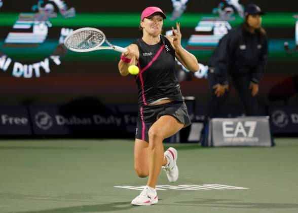Iga Swiatek, Dubai Duty Free Tennis Championships, Dubai, U.A.E. Tennis - Dubai Tennis Championships 2024 - WTA, Tennis Damen - Dubai Duty Free Tennis Stadium - Dubai - - United Arab Emirates - 20 February 2024. Copyright: xJuergenxHasenkopfx