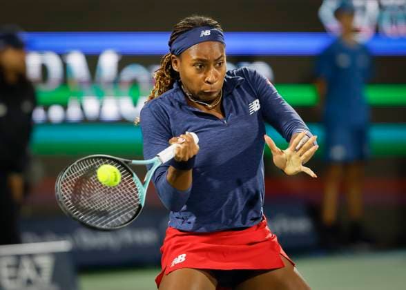 Coco Gauff, Dubai Duty Free Tennis Championships, Dubai, U.A.E. Tennis - Dubai Tennis Championships 2024 - WTA, Tennis Damen - Dubai Duty Free Tennis Stadium - Dubai - - United Arab Emirates - 20 February 2024. Copyright: xJuergenxHasenkopfx
