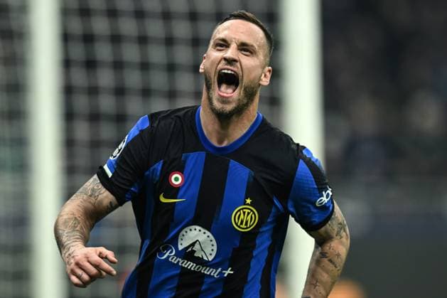 Db Milano 20 02 2024 - Champions League Inter-Atletico Madrid foto Daniele Buffa Image nella foto: esultanza gol Marko Arnautovic 