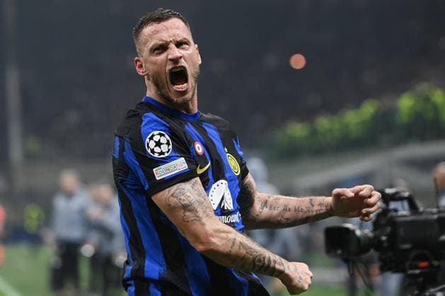 Sport Bilder des Tages Db Milano 20 02 2024 - Champions League Inter-Atletico Madrid foto Daniele Buffa Image nella foto: esultanza gol Marko Arnautovic 