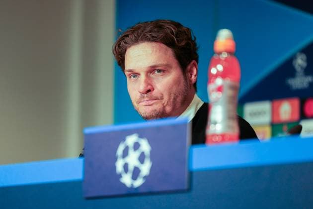 20.02.2024, Fussball, Saison 2023 2024, UEFA Champions League, Achtelfinale, Runde 1, PSV Eindhoven - Borussia Dortmund, Pressekonferenz mit Trainer Edin Terzic (Borussia Dortmund), Eindhoven Philips Stadion Nordbrabant Niederlande xRHR-FOTO DEx Copyright: DennisxEwert RHR-FOTOx RHR-FOTO DE
