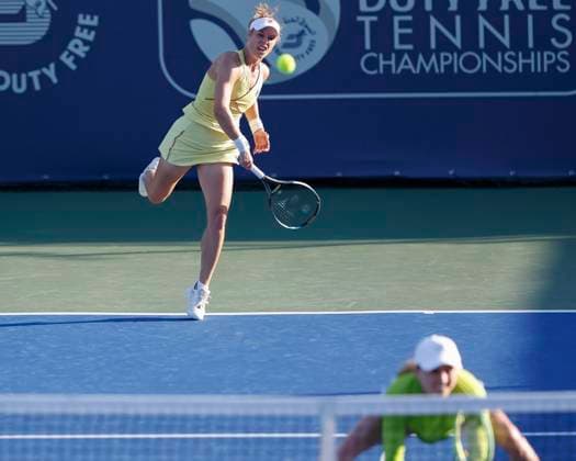 Aliaksandra Sasnovich, Laura Siegemund, Damen Doppel, Dubai Duty Free Tennis Championships, Dubai, U.A.E. Tennis - Dubai Tennis Championships 2024 - WTA, Tennis Damen - Dubai Duty Free Tennis Stadium - Dubai - - United Arab Emirates - 21 February 2024. Copyright: xJuergenxHasenkopfx