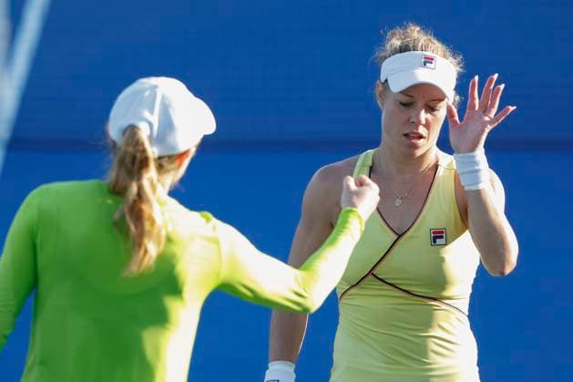 Aliaksandra Sasnovich, Laura Siegemund, Damen Doppel, Dubai Duty Free Tennis Championships, Dubai, U.A.E. Tennis - Dubai Tennis Championships 2024 - WTA, Tennis Damen - Dubai Duty Free Tennis Stadium - Dubai - - United Arab Emirates - 21 February 2024. Copyright: xJuergenxHasenkopfx