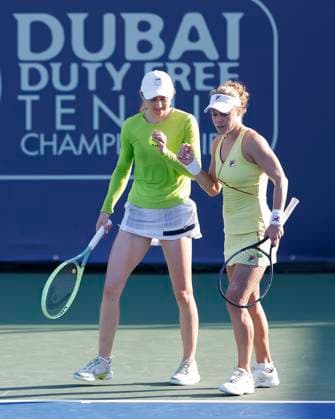 Aliaksandra Sasnovich, Laura Siegemund, Damen Doppel, Dubai Duty Free Tennis Championships, Dubai, U.A.E. Tennis - Dubai Tennis Championships 2024 - WTA, Tennis Damen - Dubai Duty Free Tennis Stadium - Dubai - - United Arab Emirates - 21 February 2024. Copyright: xJuergenxHasenkopfx