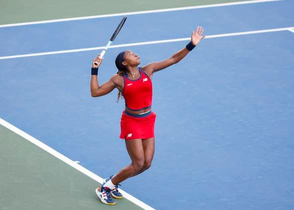 Coco Gauff, Dubai Duty Free Tennis Championships, Dubai, U.A.E. Tennis - Dubai Tennis Championships 2024 - WTA, Tennis Damen - Dubai Duty Free Tennis Stadium - Dubai - - United Arab Emirates - 21 February 2024. Copyright: xJuergenxHasenkopfx