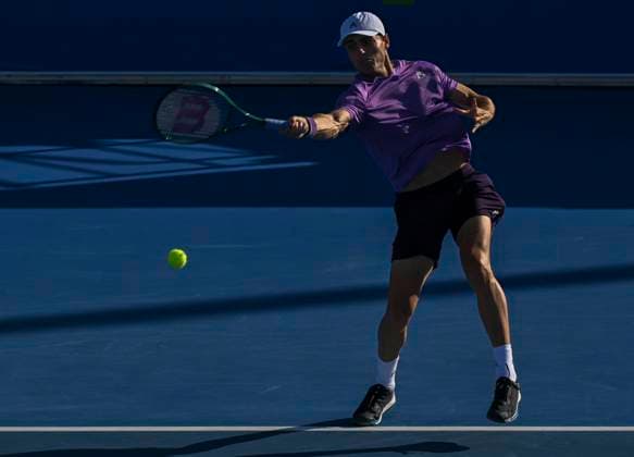 ATP, Tennis Herren Qatar Exxonmobil Open Tennis Tournament 2024 Christopher O Connell of Australia is playing against Emil Ruusuvuori of Finland in his round of 16 singles match at the ATP Qatar ExxonMobil Open tennis tournament at the Khalifa International Tennis Complex in Doha, Qatar, on February 21, 2024. DOHA Qatar  Copyright: xNoushadxThekkayilx originalFilename:varittyakkal-atpqatar240221_np1cc.jpg