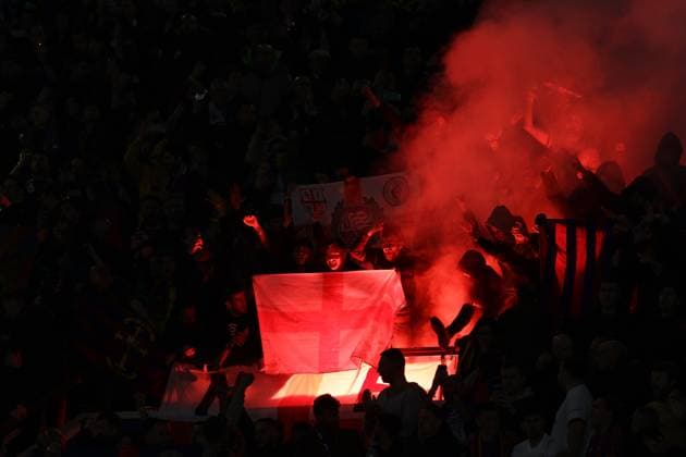 Champions League match SSC Napoli vs Barcellona Supporters Barcelona during the UEFA Champions League round 16 match between SSC Napoli vs Barcellona at the Diego Armando Maradona Stadium in Naples, southern Italy, on February 21, 2024. ABPH0369 Copyright: xAntonioxBalascox