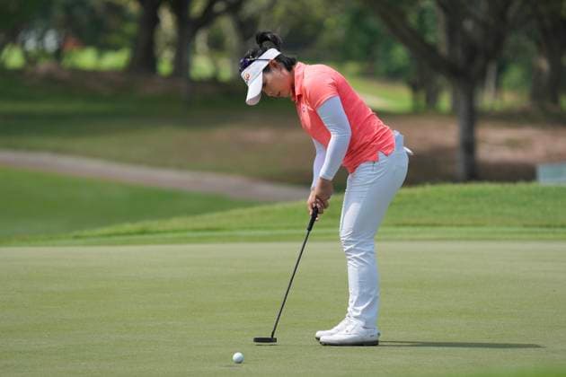 Honda LPGA, Golf Damen Thailand 2024 Moriya Jutanugarn from Thailand is playing her putt shot during the first round of the Honda LPGA Thailand 2024 at Siam Country Club Old Course in Chonburi, Thailand, on February 22, 2024. Chonburi Thailand  Copyright: xVachiraxVachirax originalFilename:kalong-notitle240222_np1Wo.jpg
