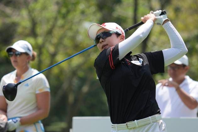 Honda LPGA, Golf Damen Thailand 2024 Hyo Joo Kim of South Korea is playing her tee shot during the first round of the Honda LPGA Thailand 2024 at Siam Country Club Old Course in Chonburi, Thailand, on February 22, 2024. Chonburi Thailand  Copyright: xVachiraxVachirax originalFilename:kalong-notitle240222_npaAz.jpg