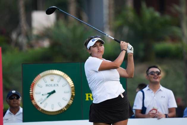 Honda LPGA, Golf Damen Thailand 2024 Alexa Pano from the USA is playing her tee shot during the first round of the Honda LPGA Thailand 2024 at Siam Country Club Old Course in Chonburi, Thailand, on February 22, 2024. Chonburi Thailand  Copyright: xVachiraxVachirax originalFilename:kalong-notitle240222_npVja.jpg
