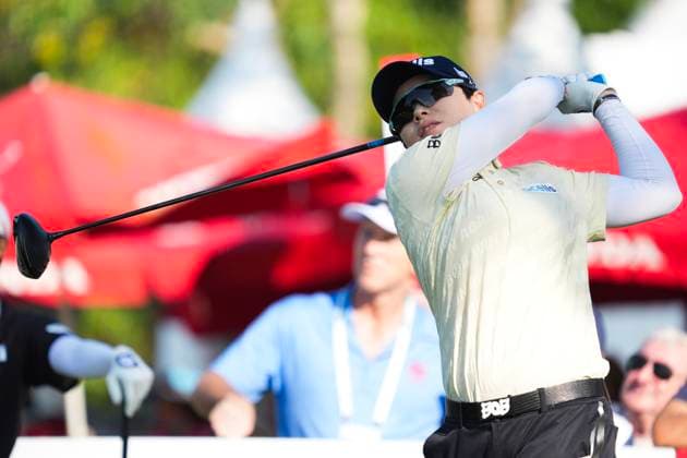 Honda LPGA, Golf Damen Thailand 2024 Eun-Hee Ji of South Korea is playing her tee shot during the first round of the Honda LPGA Thailand 2024 at Siam Country Club Old Course in Chonburi, Thailand, on February 22, 2024. Chonburi Thailand  Copyright: xVachiraxVachirax originalFilename:kalong-notitle240222_npzzX.jpg