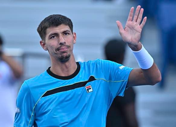 ATP, Tennis Herren Qatar Exxonmobil Open Tennis Tournament 2024 Alexei Popyrin of Australia is celebrating his victory in the quarterfinal singles match at the ATP Qatar ExxonMobil Open tennis tournament at the Khalifa International Tennis Complex in Doha, Qatar, on February 22, 2024. DOHA Qatar  Copyright: xNoushadxThekkayilx originalFilename:varittyakkal-atpqatar240222_npeFL.jpg