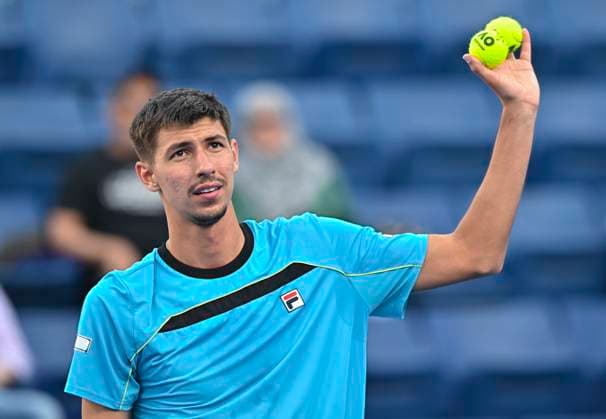 ATP, Tennis Herren Qatar Exxonmobil Open Tennis Tournament 2024 Alexei Popyrin of Australia is celebrating his victory in the quarterfinal singles match at the ATP Qatar ExxonMobil Open tennis tournament at the Khalifa International Tennis Complex in Doha, Qatar, on February 22, 2024. DOHA Qatar  Copyright: xNoushadxThekkayilx originalFilename:varittyakkal-atpqatar240222_npXiz.jpg