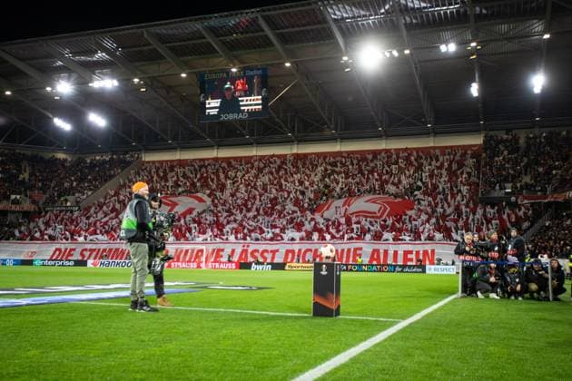 UEFA Europa League: SC Freiburg - RC Lens; 22.02.20224 Stadion bis zum Spielanfang, Fans von SC Freiburg UEFA Europa League: SC Freiburg - RC Lens; Europa-Park-Stadion, Freiburg; 22.02.20224 Copyright: xBEAUTIFULxSPORTS Buriakovx
