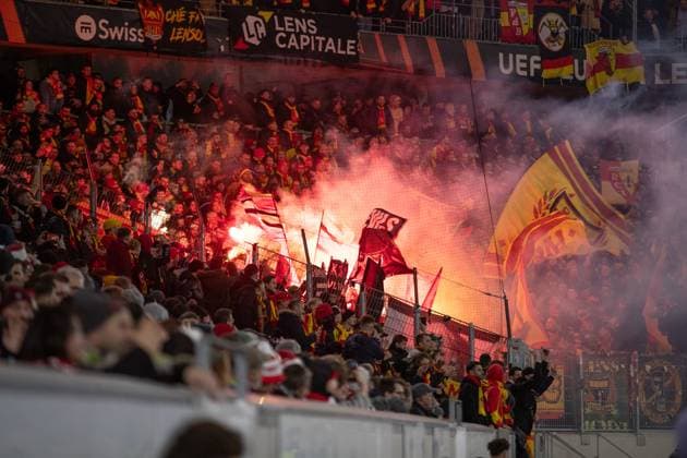 UEFA Europa League: SC Freiburg - RC Lens; 22.02.20224 Fans von RC Lens UEFA Europa League: SC Freiburg - RC Lens; Europa-Park-Stadion, Freiburg; 22.02.20224 Copyright: xBEAUTIFULxSPORTS Buriakovx