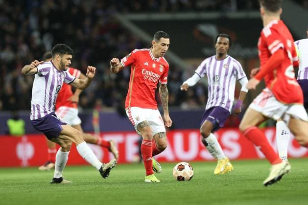 Toulouse - Stadium de Toulouse, 22.02.2024 UEFA Europa League Play-off Toulouse FC - S.L.Benfica v.l., Angel di Maria (S.L.Benfica) Copyright: JoaquimxFerreira