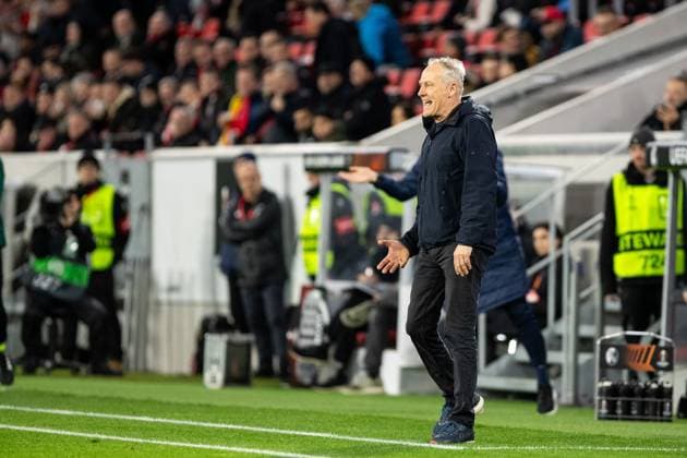 UEFA Europa League: SC Freiburg - RC Lens; 22.02.20224 Christian Streich (SC Freiburg, Cheftrainer) UEFA Europa League: SC Freiburg - RC Lens; Europa-Park-Stadion, Freiburg; 22.02.20224 Copyright: xBEAUTIFULxSPORTS Buriakovx