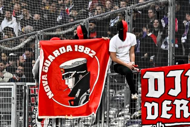 Supporters du Benfica FOOTBALL : Toulouse vs Benfica - 16eme de Finale Match Retour Europa League - Toulouse - 22 02 2024 ThierryBreton Panoramic 