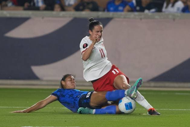 RECORD DATE NOT STATED Concacaf W Gold Cup 2024 Canada vs El Salvador Evelyne Viens of Canada during the Group stage, Group C match between Canada and El Salvador as part of the Concacaf Womens Gold Cup 2024, at Shell Energy Stadium on February 22, 2024 in Houston, Texas, United States. HOUSTON TEXAS UNITED STATES  Copyright: xGustavoxValdezx 20240222213919_CWGC_24_GC_CAN_ESA_VIENS190