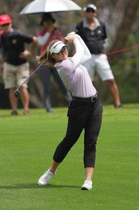 Honda LPGA, Golf Damen Thailand 2024 Round 2 Brooke M. Henderson of Canada is playing her approach shot during the second round of the Honda LPGA Thailand 2024 at Siam Country Club Old Course in Chonburi, Thailand, on February 23, 2024. Chonburi Thailand  Copyright: xVachiraxVachirax originalFilename:kalong-notitle240223_npNzD.jpg