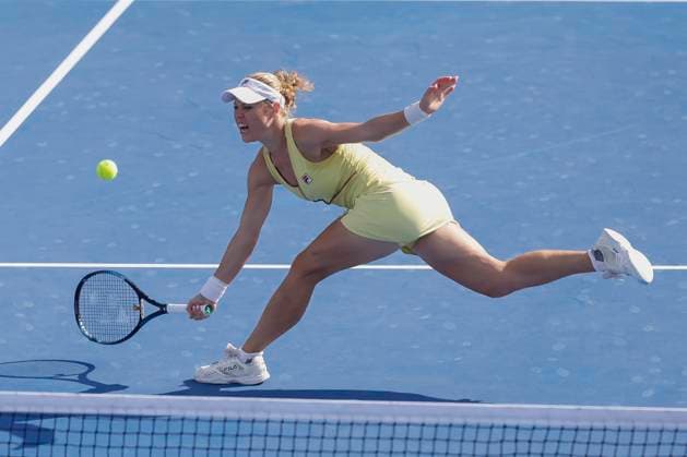 Sport Bilder des Tages Aliaksandra Sasnovich, Laura Siegemund, Damen Doppel, Dubai Duty Free Tennis Championships, Dubai, U.A.E. Tennis - Dubai Tennis Championships 2024 - WTA, Tennis Damen - Dubai Duty Free Tennis Stadium - Dubai - - United Arab Emirates - 23 February 2024. Copyright: xJuergenxHasenkopfx