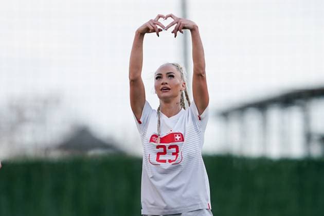 Sport Themen der Woche KW08 Sport Bilder des Tages Marbella, Spain, February 23rd 2024: Alisha Lehmann (23 Switzerland) celebrates after scoring her team s fourth goal during the Womens International Friendly, Länderspiel, Nationalmannschaft football match between Poland and Switzerland at Marbella Football Center in Marbella, Spain. (Daniela Porcelli SPP)  Copyright: xDanielaxPorcellix xSPPx spp-en-DaPoSp-20240223-DP101585