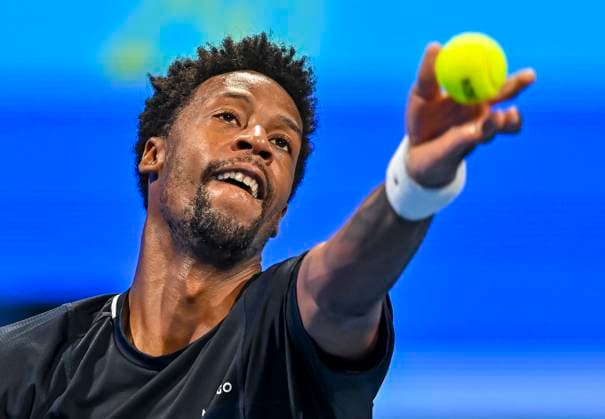ATP, Tennis Herren Qatar Exxonmobil Open Tennis Tournament 2024 Gael Monfils of France is playing against Jakub Mensik of the Czech Republic in his semifinal singles match at the ATP Qatar ExxonMobil Open tennis tournament at the Khalifa International Tennis Complex in Doha, Qatar, on February 23, 2024. DOHA Qatar  Copyright: xNoushadxThekkayilx originalFilename:varittyakkal-atpqatar240223_npGyE.jpg