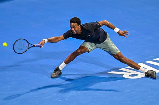 ATP, Tennis Herren Qatar Exxonmobil Open Tennis Tournament 2024 Gael Monfils of France is playing against Jakub Mensik of the Czech Republic in his semifinal singles match at the ATP Qatar ExxonMobil Open tennis tournament at the Khalifa International Tennis Complex in Doha, Qatar, on February 23, 2024. DOHA Qatar  Copyright: xNoushadxThekkayilx originalFilename:varittyakkal-atpqatar240223_npUZy.jpg