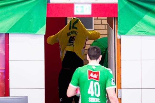 23.02.2024 - Handball, 2023 2024, 2. Bundesliga, 22. Spieltag, GWD Minden - HC Elbflorenz Dresden: (L-R Lucas Grabitz (Minden), Luka Sebetic (Minden)