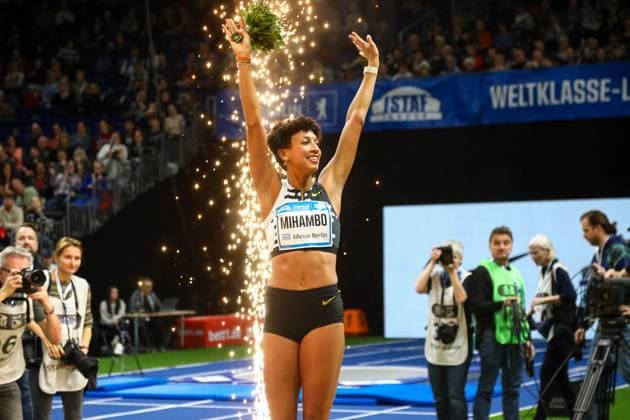 Bilder des Jahres 2024, Sport 02 Feburar Sport Themen der Woche KW08 Sport Bilder des Tages ISTAF Indoor; Berlin, 23.02.2024 Malaika Mihambo; ISTAF Indoor; Berlin am 23.02.2024, Duesseldorf. *** ISTAF Indoor Berlin, 23 02 2024 Malaika Mihambo ISTAF Indoor Berlin on 23 02 2024, Duesseldorf Copyright: xBEAUTIFULxSPORTS KennyxBeelex