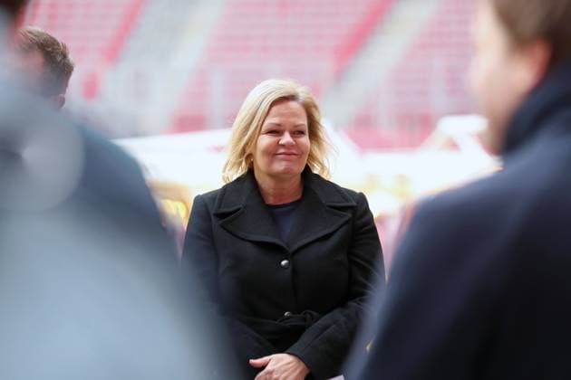 Planungsstand UEFA EURO, EM, Europameisterschaft,Fussball 2024 Bundesinnenministerin Nancy Faeser in Leipzig, 23.02.2023 Nancy Faeser (Bundesministerin des Innern und für Heimat Bundesinnenministerin). Austausch zum Planungsstand UEFA EURO 2024 - im Stadion Leipzig, 23.02.2024. Copyright: xBEAUTIFULxSPORTS JanxKaeferx