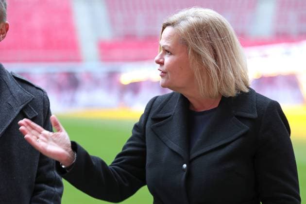 Planungsstand UEFA EURO, EM, Europameisterschaft,Fussball 2024 Bundesinnenministerin Nancy Faeser in Leipzig, 23.02.2023 Nancy Faeser (Bundesministerin des Innern und für Heimat Bundesinnenministerin). Austausch zum Planungsstand UEFA EURO 2024 - im Stadion Leipzig, 23.02.2024. Copyright: xBEAUTIFULxSPORTS JanxKaeferx