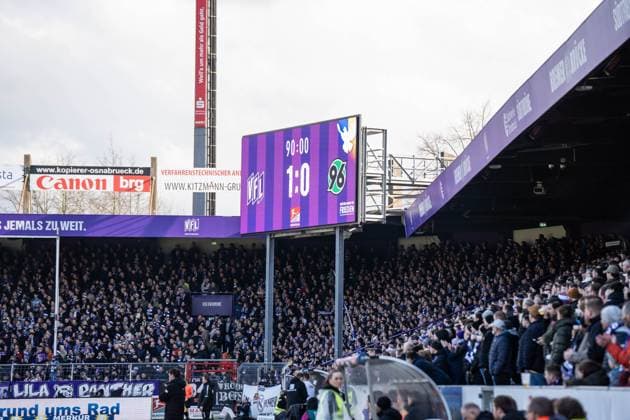 GER, 2. FBL VfL Osnabrück vs Hannover 96 24.02.2024, Bremer Brücke, Osnabrück, GER, 2. FBL VfL Osnabrück vs Hannover 96 Im Bild: Endergebnis