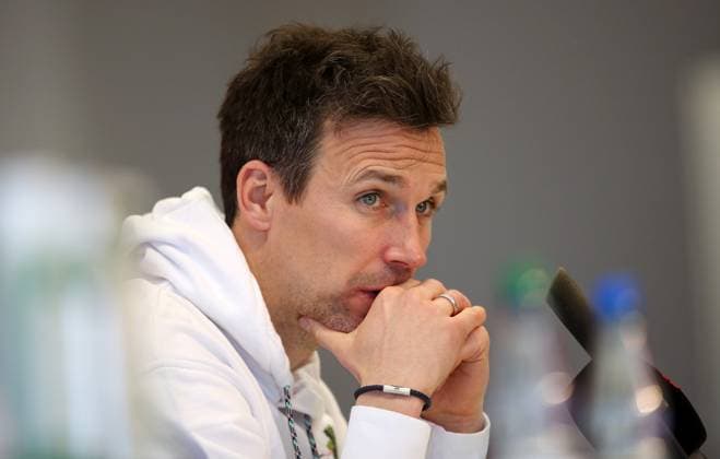 Christian Eichner (Trainer Karlsruher SC) bei der abschließenden Pressekonferenz, 24.02.2024, Fußball, 2. Bundesliga, FC Kaiserslautern - Karlsruher SC, 23. Spieltag, Saison 2023 24, Fritz Walter Stadion, Kaiserslautern, Deutschland, zmdz, ** DFB & DFL regulations prohibit any use of photographs as image sequences and or quasi-video. ** FC Kaiserslautern - Karlsruher SC