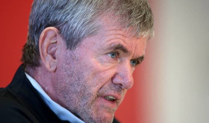 Friedhelm Funkel (Trainer FC Kaiserslautern) bei den abschließenden Pressekonferenz, 24.02.2024, Fußball, 2. Bundesliga, FC Kaiserslautern - Karlsruher SC, 23. Spieltag, Saison 2023 24, Fritz Walter Stadion, Kaiserslautern, Deutschland, zmdz, ** DFB & DFL regulations prohibit any use of photographs as image sequences and or quasi-video. ** FC Kaiserslautern - Karlsruher SC