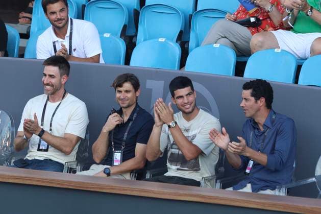 Brazilian Jockey Club Tennis player Carlos Alcaraz (ESP) watches the match between Francisco Cerundolo (ARG) and Sebastian Baez (ARG), in the semi-final of the Rio Open 2024, at the Brazilian Jockey Club, this Saturday, 24. 30761 (Daniel Castelo Branco SPP) Copyright: xDanielxCasteloxBrancox xSPPx spp-en-DaCaBr-DANI6140