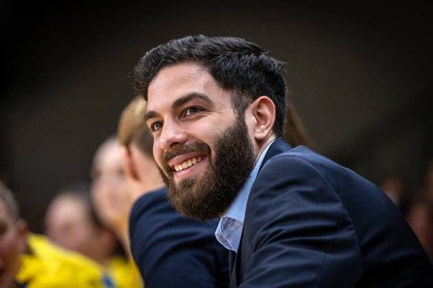 Basketball Berlin 24.02.2024 Saison 2023 2024 1. Bundesliga DBBL Alba Berlin - Saarlouis Royals Assistenztrainer Youssef Jaroudi