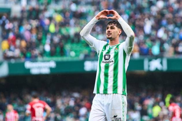 Sport Themen der Woche KW08 Sport Bilder des Tages February 25, 2024: Johnny Cardoso of Real Betis celebrates a goal during the Spanish league, La Liga EA Sports, football match played between Real Betis and Athletic Club at Benito Villamarin stadium on February 25, 2024, in Sevilla, Spain. - ZUMAa181 20240225_zaa_a181_022 Copyright: xJoaquinxCorcherox