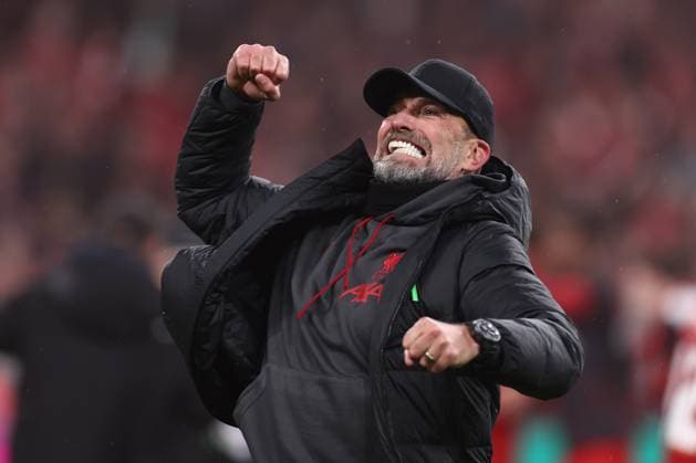 Chelsea v Liverpool 25 February 2024, London - Carabao Cup Final - Chelsea v Liverpool - Liverpool manager Jurgen Klopp celebrates victory - Photo: Jacques Feeney Offside. London UK *** Chelsea gegen Liverpool 25. Februar 2024, London Carabao Cup Finale Chelsea gegen Liverpool Liverpools Trainer Jürgen Klopp feiert den Sieg Foto Jacques Feeney Offside London UK  Copyright: xJacquesxFeeneyx xOffsidexOffside