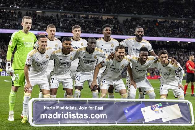 Sport Themen der Woche KW08 Real Madrid lineup during the LaLiga EA Sports match between Real Madrid CF and Sevilla FC at Estadio Santiago Bernabeu on Feubrary 25, 2024 in Madrid, Spain. (Photo by: LGM Panoramic) FOOTBALL : Real Madrid vs Sevilla FC- LaLiga EA Sports - 25 02 2024 LGM Panoramic 