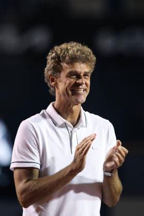 Jockey Club Brasileiro Former tennis player Guga Kuerten, congratulates champion Sebastian Baez (ARG), after the final of the Rio Open 2024 between Sebastian Baez (ARG) and Mariano Navone (ARG), at the Jockey Club Brasileiro, this Sunday, 25. 30761 (Daniel Castelo Branco SPP) Copyright: xDanielxCasteloxBrancox xSPPx spp-en-DaCaBr-DANI0874